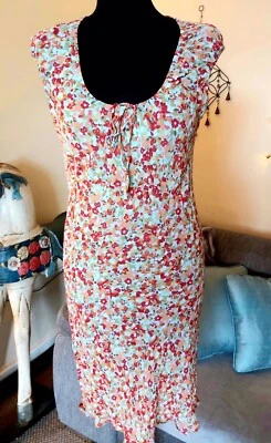 Cute Vintage 90s Floral Dress Size 10 Indie Boho Hippie Romantic Grunge - Image 1 of 4