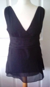 Schwarzes Kreppoberteil 36-38 Zoll Brustumfang neu mit Etikett Smart Set - Bild 1 von 3