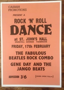 THE BEATLES ROCK N ROLL DANCE CONCERT POSTER / A3 / THICK CARD / MINT(New) - Foto 1 di 1