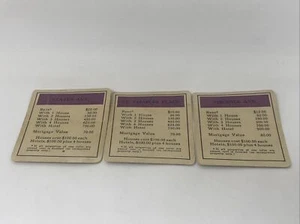 1935 Monopoly PRE PATENT single sided Property Cards States St Charles Virginia - Picture 1 of 8