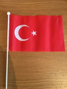 TURKEY Pack of 12 medium Hand Flags 9" x 6" 22cm x 15cm FLAG - Picture 1 of 1