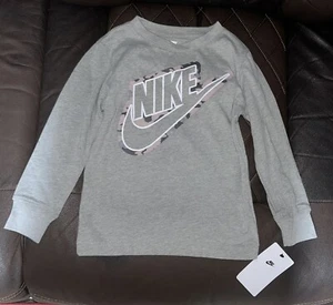 Nike Little Boys Grey Heather Long Sleeve Shirt Top, Size 4 NEW! - Picture 1 of 6