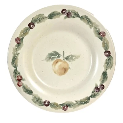 Pfaltzgraff Jamberry Salad Plates Peach Fruit Stoneware Set of 4 - Image 1 of 4