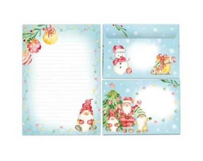 JUNA-EXPERTEN Briefpapier-Set Weihnachten Kinder Notizblock A5 Briefumschläge Weihnachtsmann