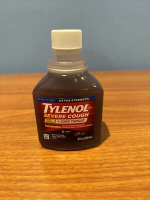 Tylenol Extra Strength Tosse Severa + Dor de Garganta Líquido Noturno Resfriado - Imagem 1 de 2