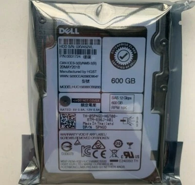 5PNGD 05PNGD Dell ENTERPRISE 600GB 15K RPM 12Gbps 2.5" SAS HDD Hard Drive - Image 1 of 3