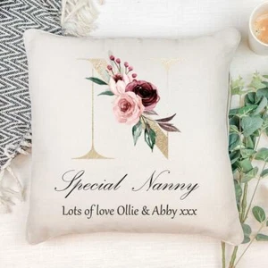 Personalised Nanny Cushion Gift With Alphabet CC-81 - Picture 1 of 1