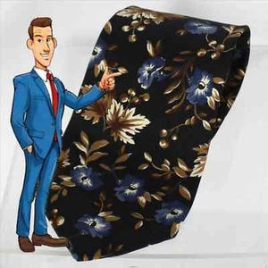 Nueva corbata para hombre Claybrooke negra floral seda hecha en EE. UU. NUEVA SIN ETIQUETAS - Imagen 1 de 9