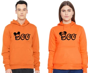 Halloween Couple HOODIE BOO MOUSE EARS Halloween Party Funny Couple Sweatshirt - Picture 1 of 5