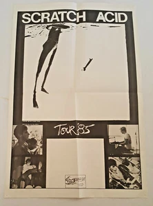 Póster Scratch Acid 1985 gira RARO Jesús Lagarto 23"X15" David Yow Butthole - Imagen 1 de 4