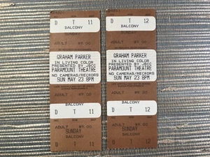 Pair of Graham Parker Unused 1982 Concert Ticket Portland Oregon Rock - Picture 1 of 2