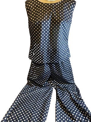 Traje Pantalón Manga Corta Poliéster Mediados de Siglo Años 60 Años 70 Verdadero Vintage MCM Mod M Foto 1 de 4