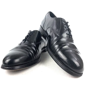 Hanover MasterFlex Men's Black Leather Cap toe Dress Shoes Sz 11 VTG - Bild 1 von 9