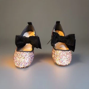 Pisos de ballet con brillo azul marino antiguo para niñas talla 1 año - Imagen 1 de 8