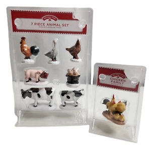 Holiday Time Animal Set Farm Christmas Figurines Chickens Cows Pigs - Picture 1 of 4