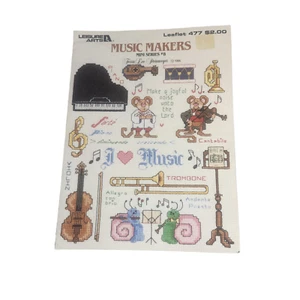 Leisure Arts 1986 Cross Stitch Music Makers Mini Series 8 Pattern Leaflet 477 - Picture 1 of 4