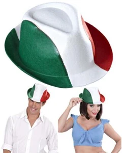 Cappello FedoraTricolore Bianco Rosso Verde Tifosi Italia PS 02106 - Foto 1 di 1
