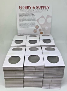 600 Premium H&S 2x2 in Karton Coin Flip Mylar Half Dollar 31,5 mm Größe - Bild 1 von 6