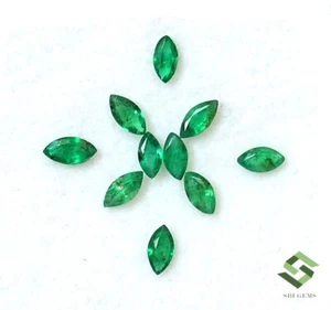 Natural Emerald Marquise Cut 1.06 CTS 4x2 mm Lot 10 Pcs Calibrated Gemstones - Picture 1 of 7