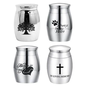 Small Cremation Keepsake Urns For Human Ashes Stainless Steel Mini Cremation Urn - Picture 1 of 16