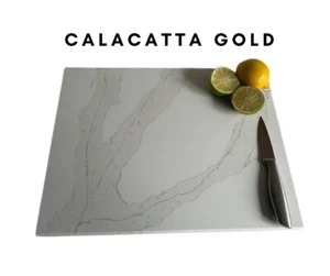 Large Calacatta Gold Quartz Chopping Board - Picture 1 of 7