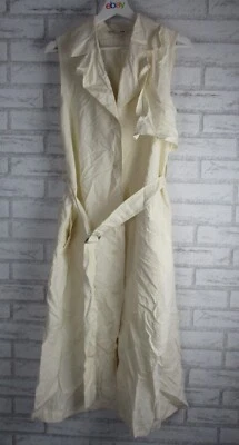 JW Anderson X Uniqlo womens shirt dress cream belted waist collared S, linen mix - Image 1 of 4