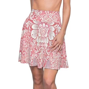 Floral Women's Skater Skirt, Cute Summer Skirt, Trendy Outfit, Gift for Her, - Picture 1 of 43
