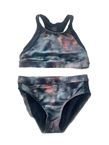 Athleta Girl 2 Piece Swimsuit M/8-10 Tie-dye Galaxy color (Multicolor) - Picture 1 of 5