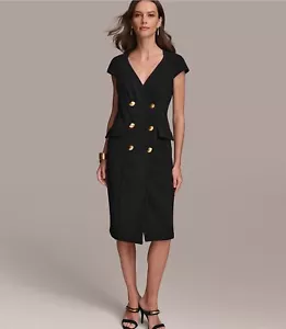 🔥 179 $ Donna Karan Damen Flügelärmel Zweireiher Blazer Kleid Gr. 8 🔥 - Bild 1 von 6