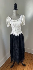 Vintage Caché By Bari Protas Floral Lace Dress XS - Picture 1 of 7