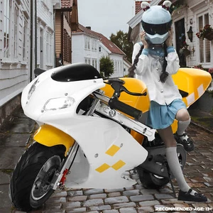 Pocket Bike Kids Gas Motorcycle 49cc 2 Stroke Motorbike,Racing Max Speed 20Mph - Picture 1 of 14