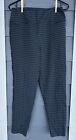 Betabrand Zippered Pockets Skinny-Leg High Rise Dress Yoga Pants L Navy W/ Patt.
