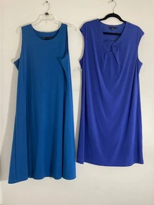 2 units -Susan Graver & Tiana B. Womens 1X Dresses - Blue - Picture 1 of 3