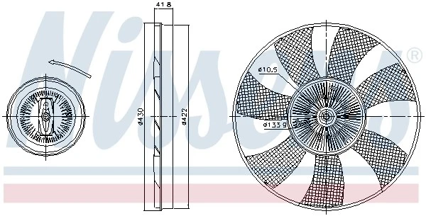 NISSENS 86217 Embrayage, ventilateur de radiateur pour MERCEDES-BENZ,VW - Photo 1/4