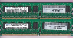 1GB 2x512MB SAMSUNG PC2-5300E DDR2-667 ECC M391T6553EZ3-CE6 38L6045 41Y2725 KIT - Picture 1 of 2
