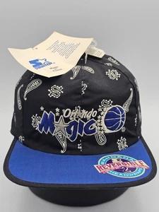 NEW Vintage Rare Orlando Magic NBA Starter Bandana Reversible Sports Srap Hat - Picture 1 of 12