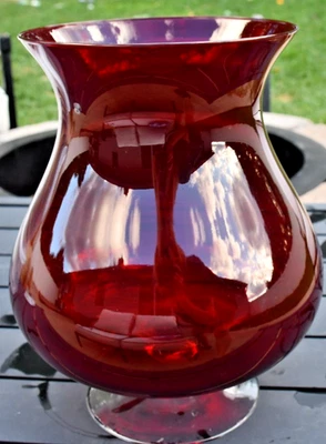 Vidrio Huracán Gigante Retirado PartyLite Vidrio Rojo Foto 1 de 4