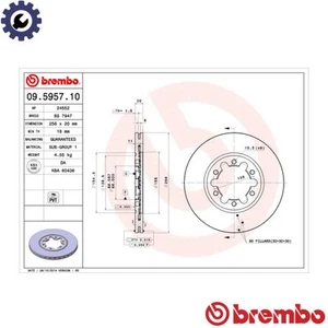 2x BRAKE DISC 09.5957.10 FOR MAZDA B-SERIE FECK/FEY7/FEY9/FE /FEBN/FE18 2.0L - Picture 1 of 7