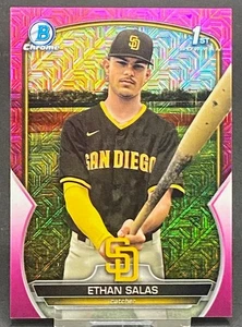 2023 TOPPS 1ST BOWMAN CHROME PINK ETHAN SALAS PADRES SERIAL #ED 57/199 - Picture 1 of 2