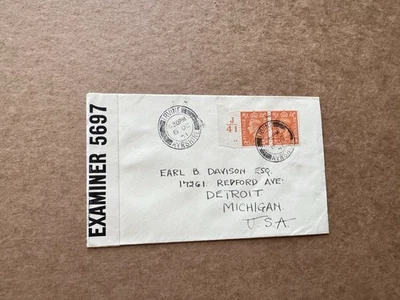 Great Britain 1941 FDC +KGVI Definitive #SG488 +Sheet #J41-24 +Censor Tape +Neat - Image 1 of 2