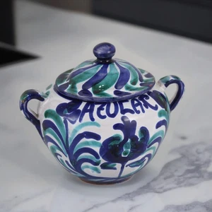 Azucarero Ceramica FAJALAUZA Granada Estilo Morisco Andalusi Pintado a mano - Imagen 1 de 4