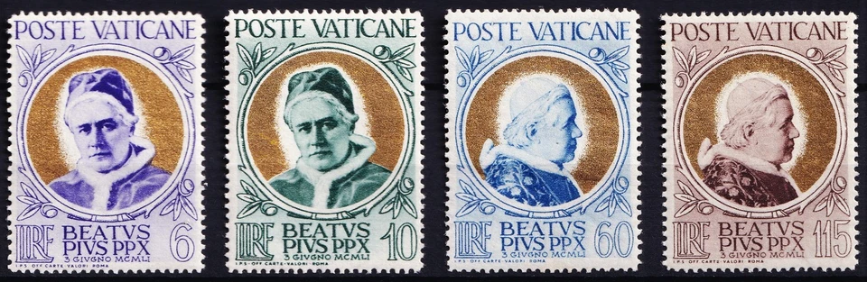 VATICAN CITY . 1951 Pope Pius X (145-148) . Mint Never Hinged - Image 1 of 1