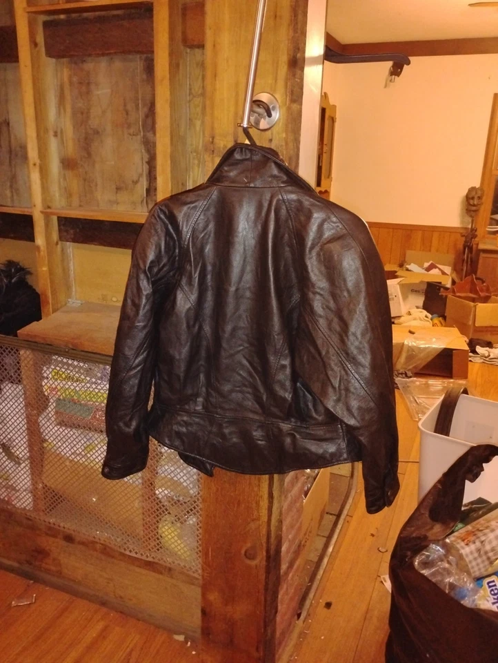 Кожаная куртка Wilsons для мальчиков M черная бомбардировочная изоляция на молнии детская - Изображение 1 из 2