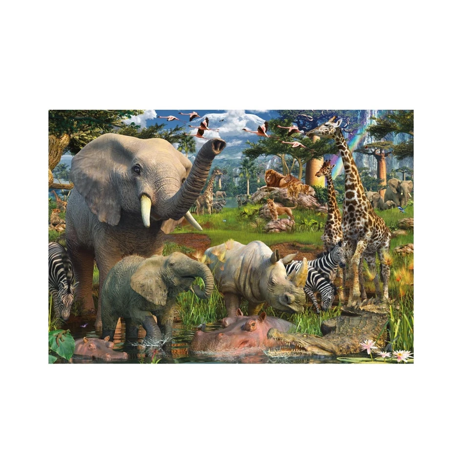 The Waterhole 18,000-Piece African Wildlife Puzzle — Epic Savanna Scene for S... - Image 1 of 4