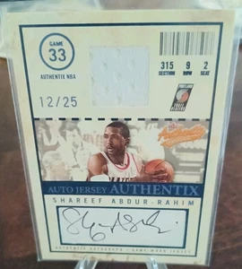2004-05 Fleer Authentix Jersey Numbered to 12/25 Shareef Abdur Rahim AJA-SA Auto - Picture 1 of 2