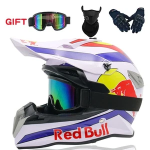 Fur Motorrad Motorrad Helm Integralhelm+Cross Brille+Handschuhe - Bild 1 von 23