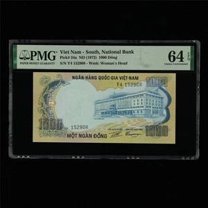 1972 Viet Nam South National Bank 1000 Dong Pick#34a PMG 64 EPQ Choice UNC - Picture 1 of 4