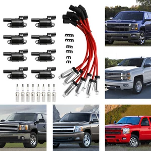 8x Ignition Coil+Spark Plug+ Wire UF414 For GMC Silverado 1500 Tahoe 5.3L - Picture 1 of 19