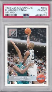 1992 U.D. McDonalds Magic Shaquille O'Neal Rookie Card #OR5 PSA 10 GEM MT (0595) - Picture 1 of 2