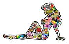 Sexy Pin Up Girl With Colour JDM Drift Style Sticker Bomb Motifs car sticker